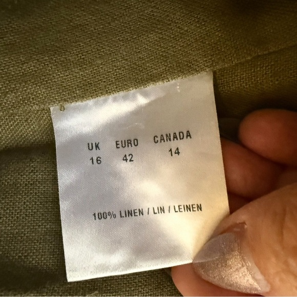 Windsmoor Embroidered Linen Olive Green Paisley Women's Jacket Size 14 Textured - Picture 4 of 15